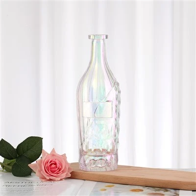 Chai Whisky thủy tinh tùy chỉnh màu hồng đầy màu sắc 700ML